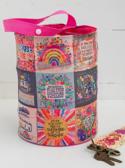 Natural Life Patchwork Trash Can