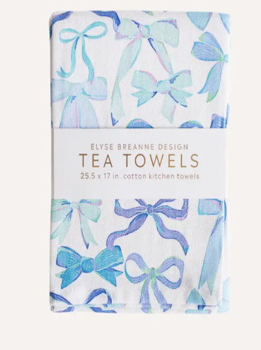 Blue Bow Tea Towel