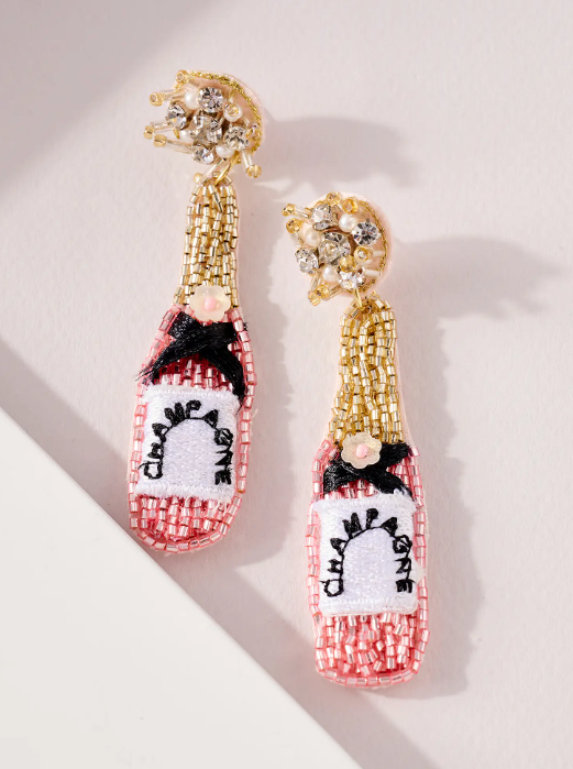 Champagne Bottle Seed Earrings