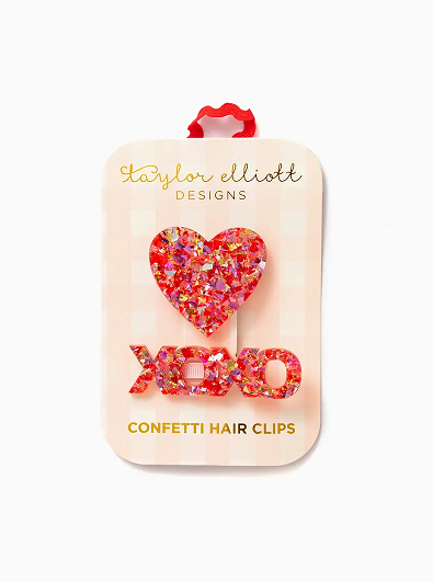 Confetti Heart Hair Clips Confetti Heart Hair Clips