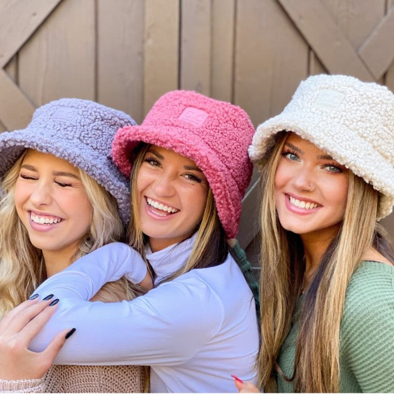 CC Sherpa Bucket Hats – Rhinestones and Roses