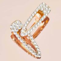 Rhinestone Large Hair Clip Gold