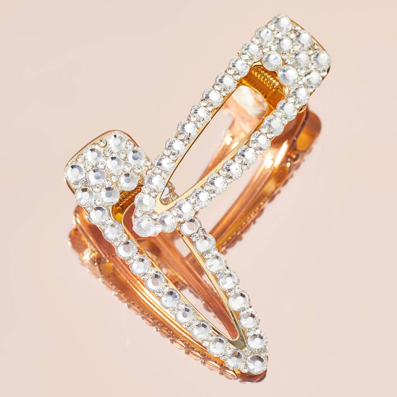 Rhinestone Large Hair Clip Gold