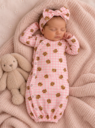 Pink Teddy Picnic Gown