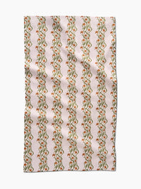 Floral Fall Stripe Tea Towel