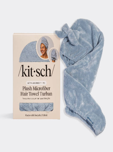 Bow Hair Towel - Coastal Blue