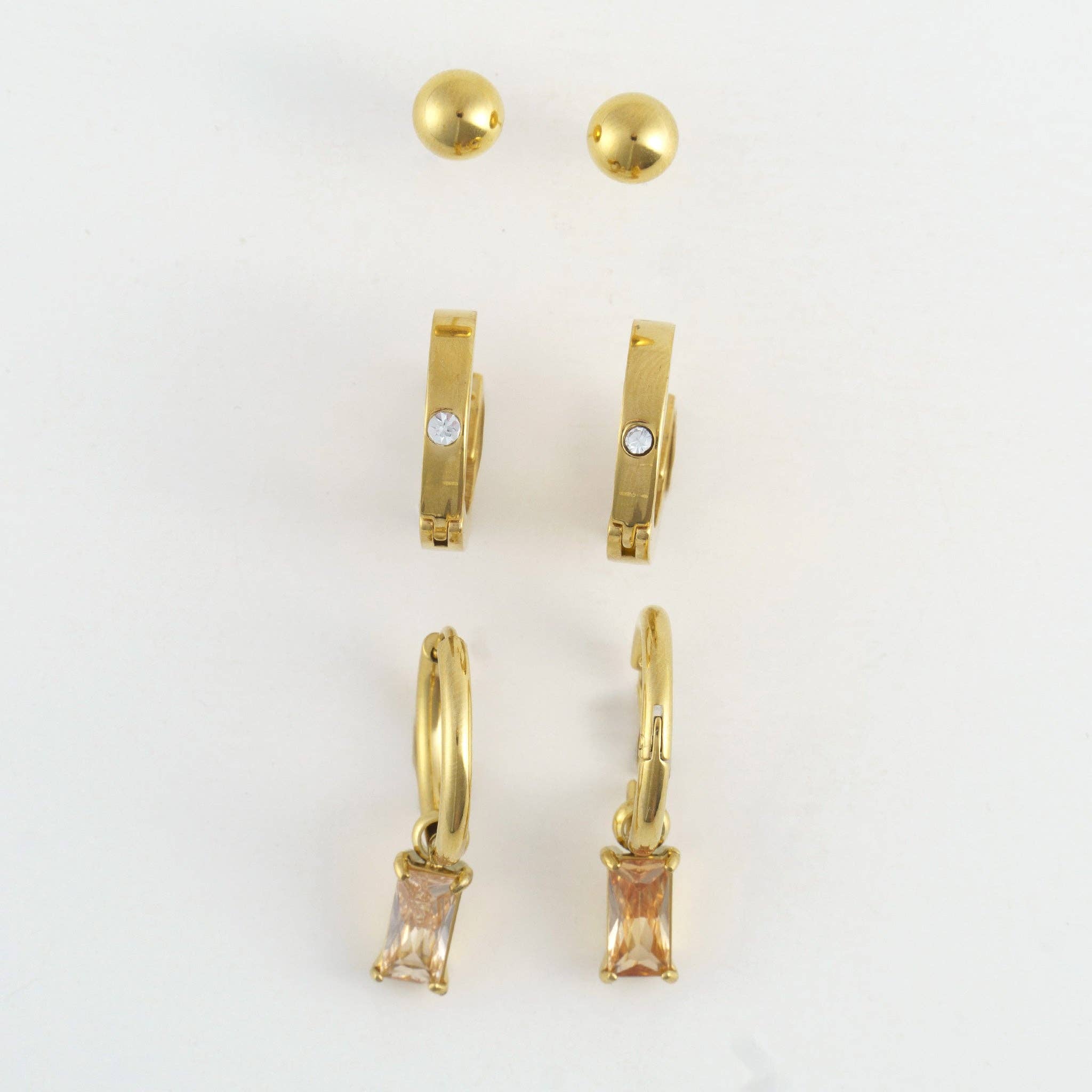 Waterproof Charm Hoop Earring Trio