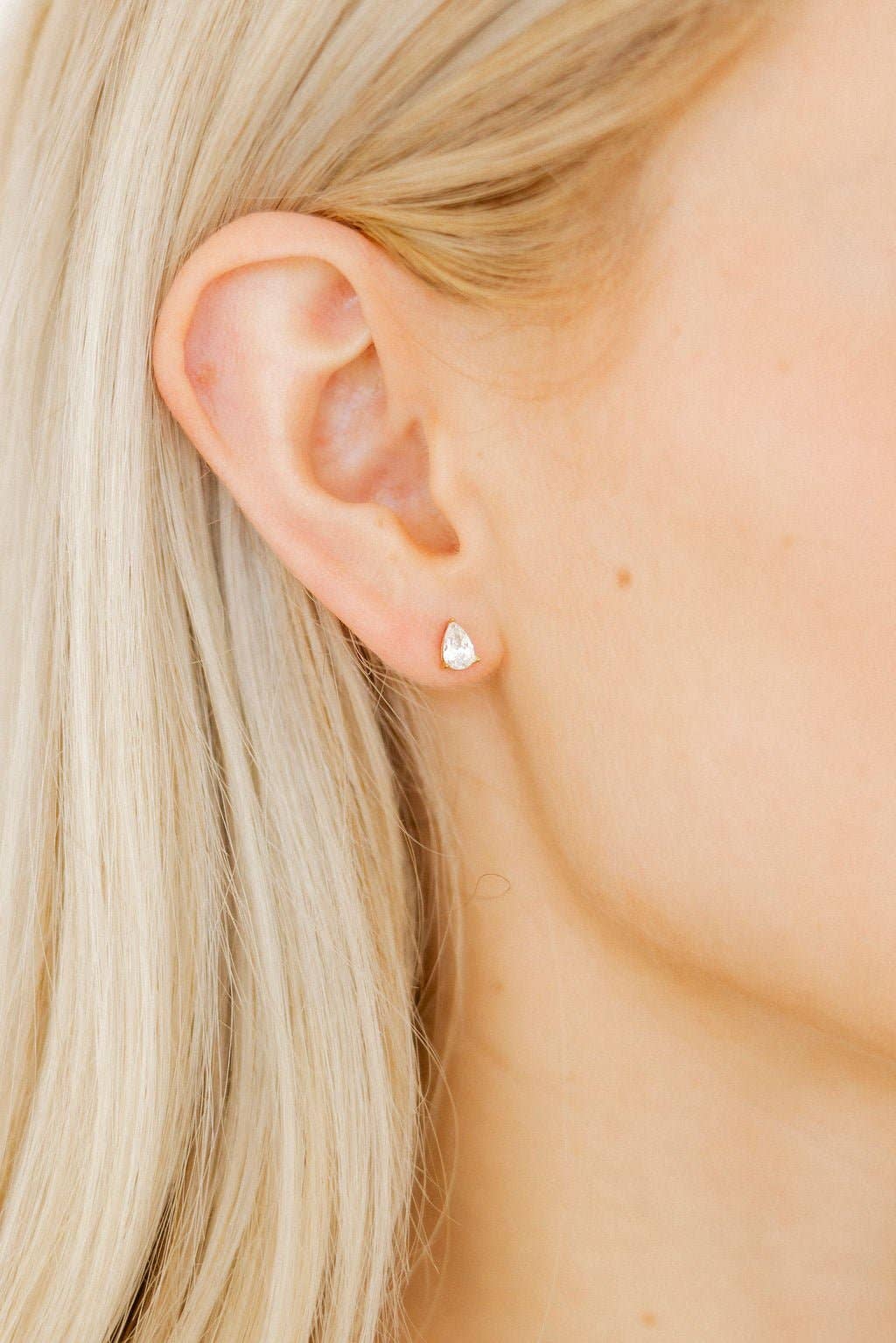Paige Pear Gold Studs