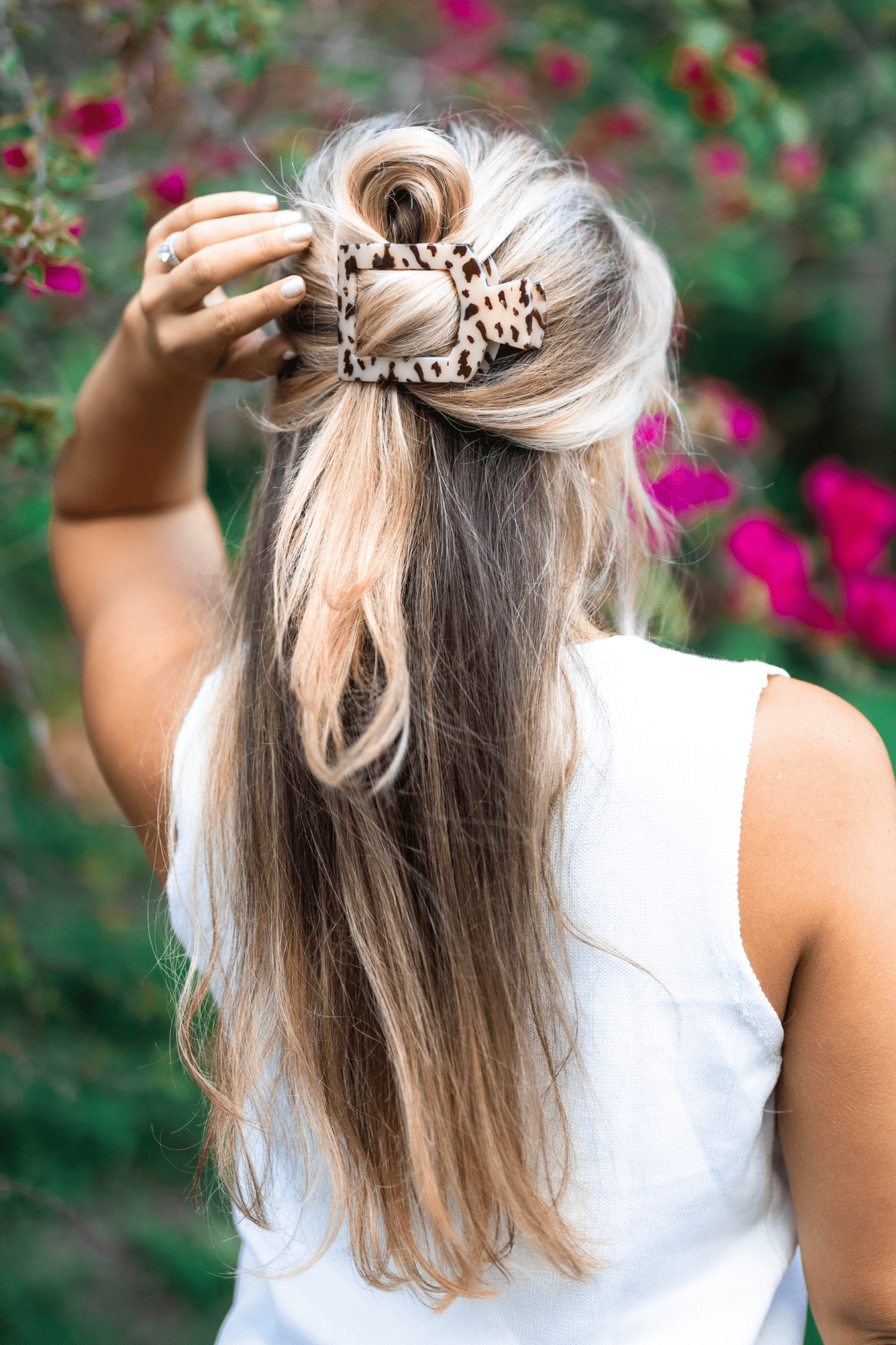 Square Flat Hair Clip | Large | Blonde Tortoise