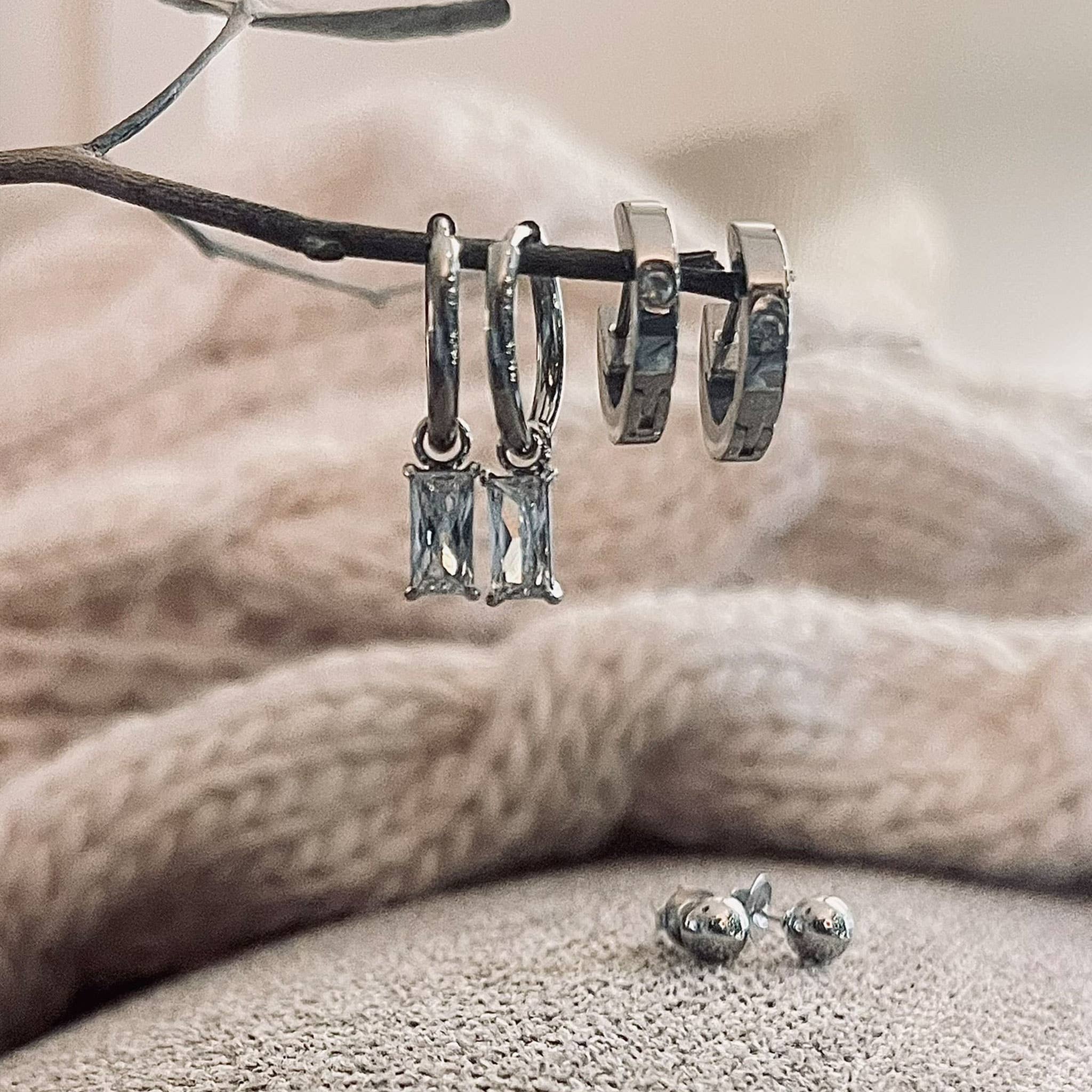 Waterproof Charm Hoop Earring Trio