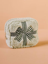 Teddy Green Bow Pouch