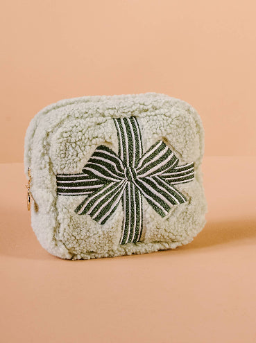 Teddy Green Bow Pouch
