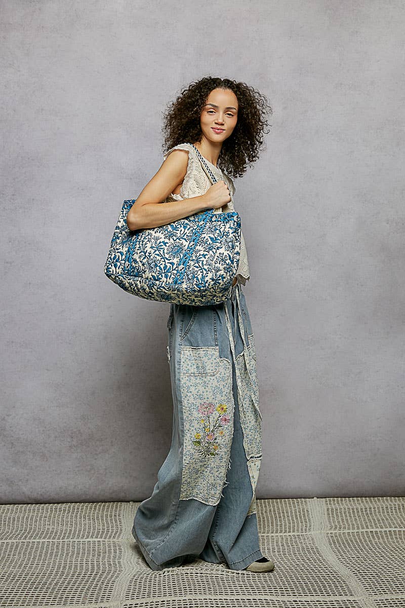 Floral Quilted Tote