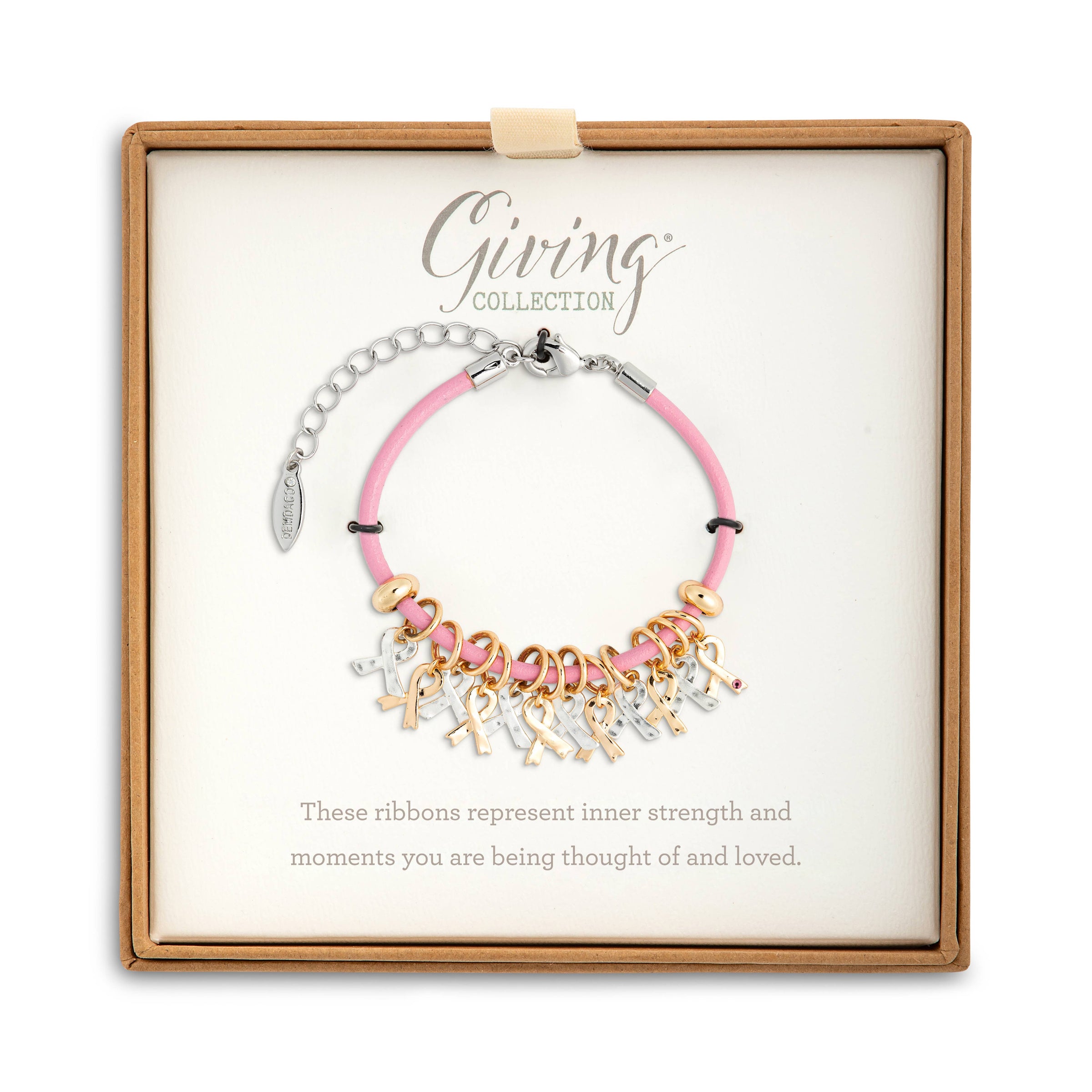 Pink Ribbon Charm Bracelet