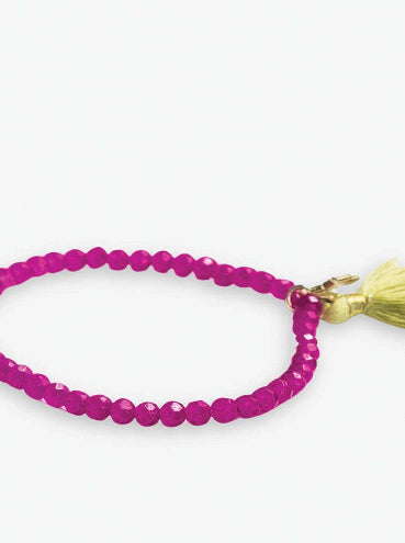 Patsy Pink Stretch Tassel Bracelet