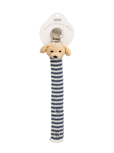 Crochet Puppy Pacifier Strap