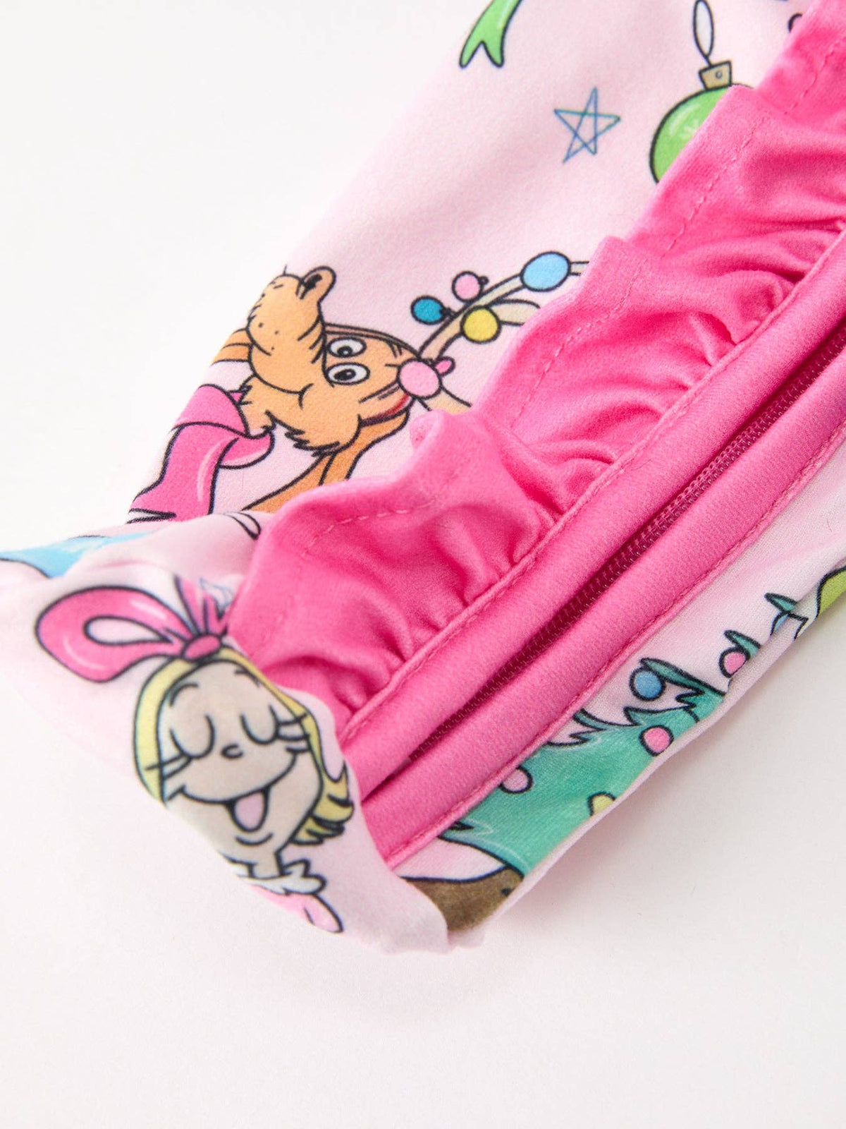 Pink Christmas Ruffle Footie