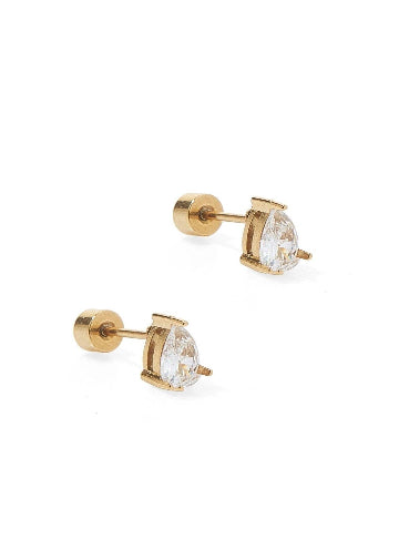 Paige Pear Gold Studs