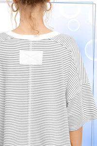 Drop Shoulder Striped Top