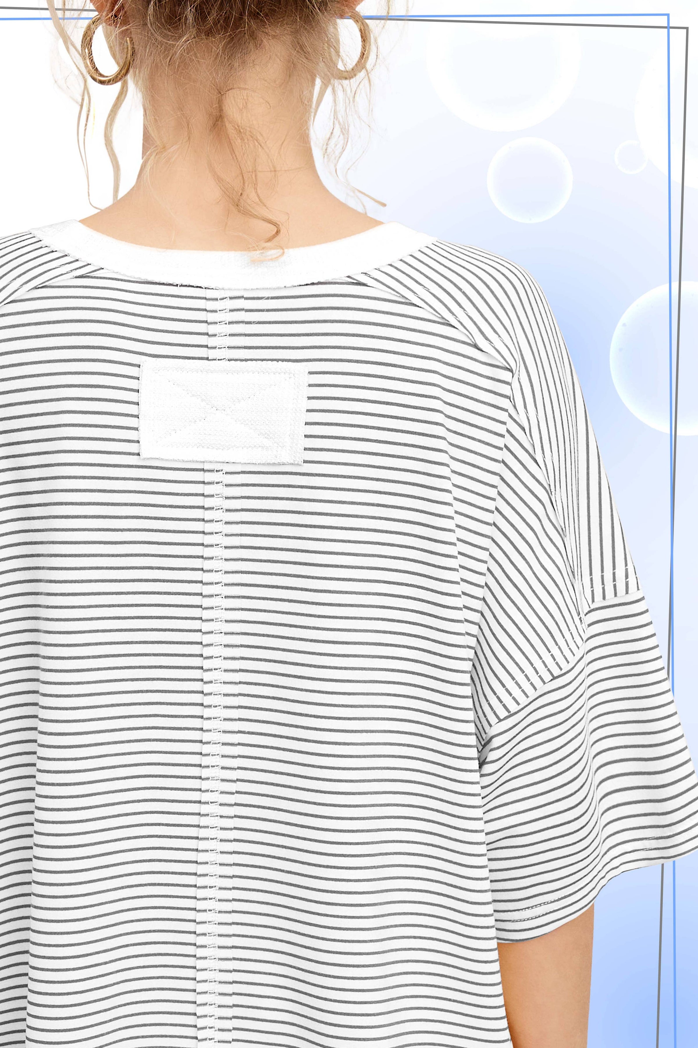 Drop Shoulder Striped Top