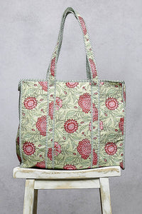 Mint Quilted Tote