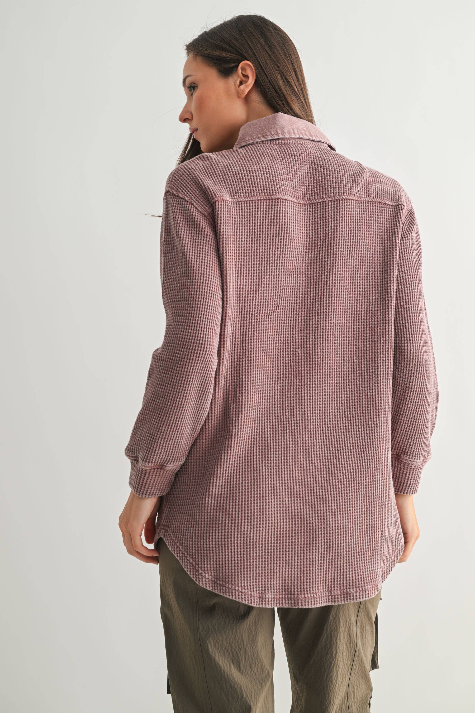 Rose Taupe Waffle Jacket