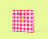 Gift Bags - Red + Pink Gingham - Assorted Sizes