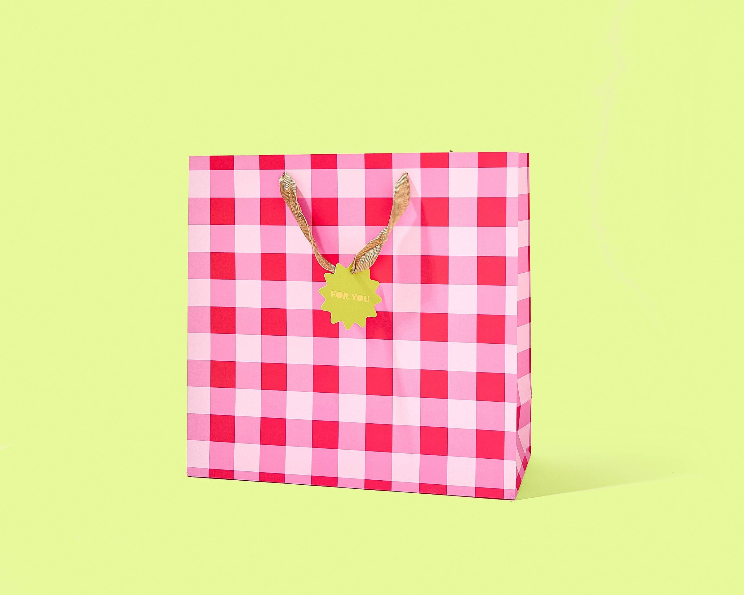 Gift Bags - Red + Pink Gingham - Assorted Sizes