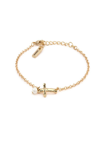 Gold Dainty Cross Bracelet