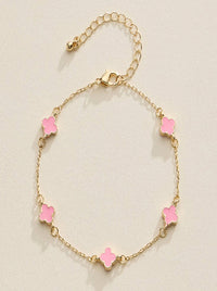 Enamel Clover Charm Bracelet