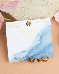 Waterproof Earrings Narelle Pave Hoop Earring Trios