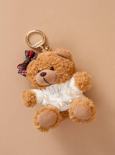 Pearls & Plaid Teddy Bag Charm