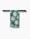 Green Snowy Days Tea Towel