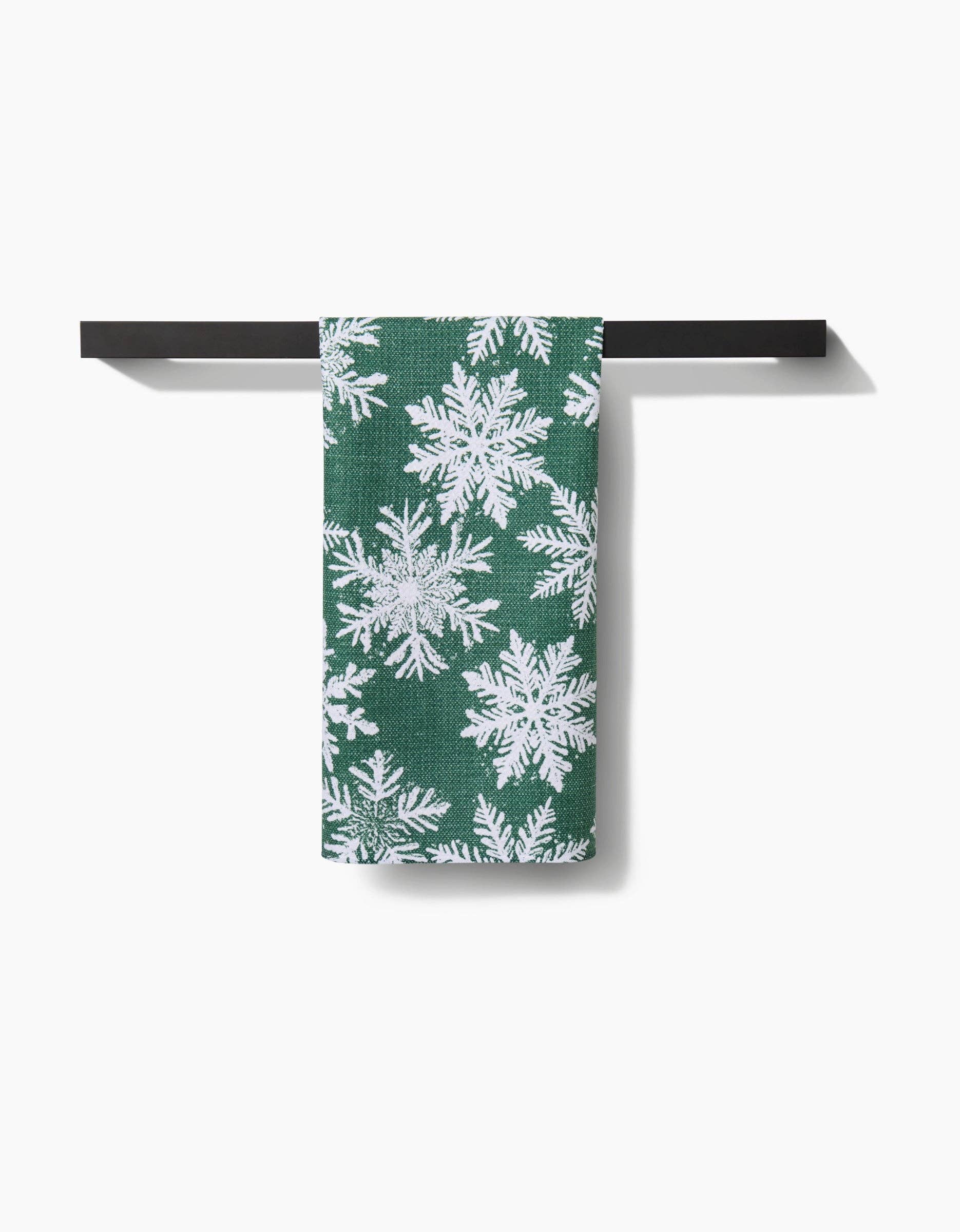 Green Snowy Days Tea Towel