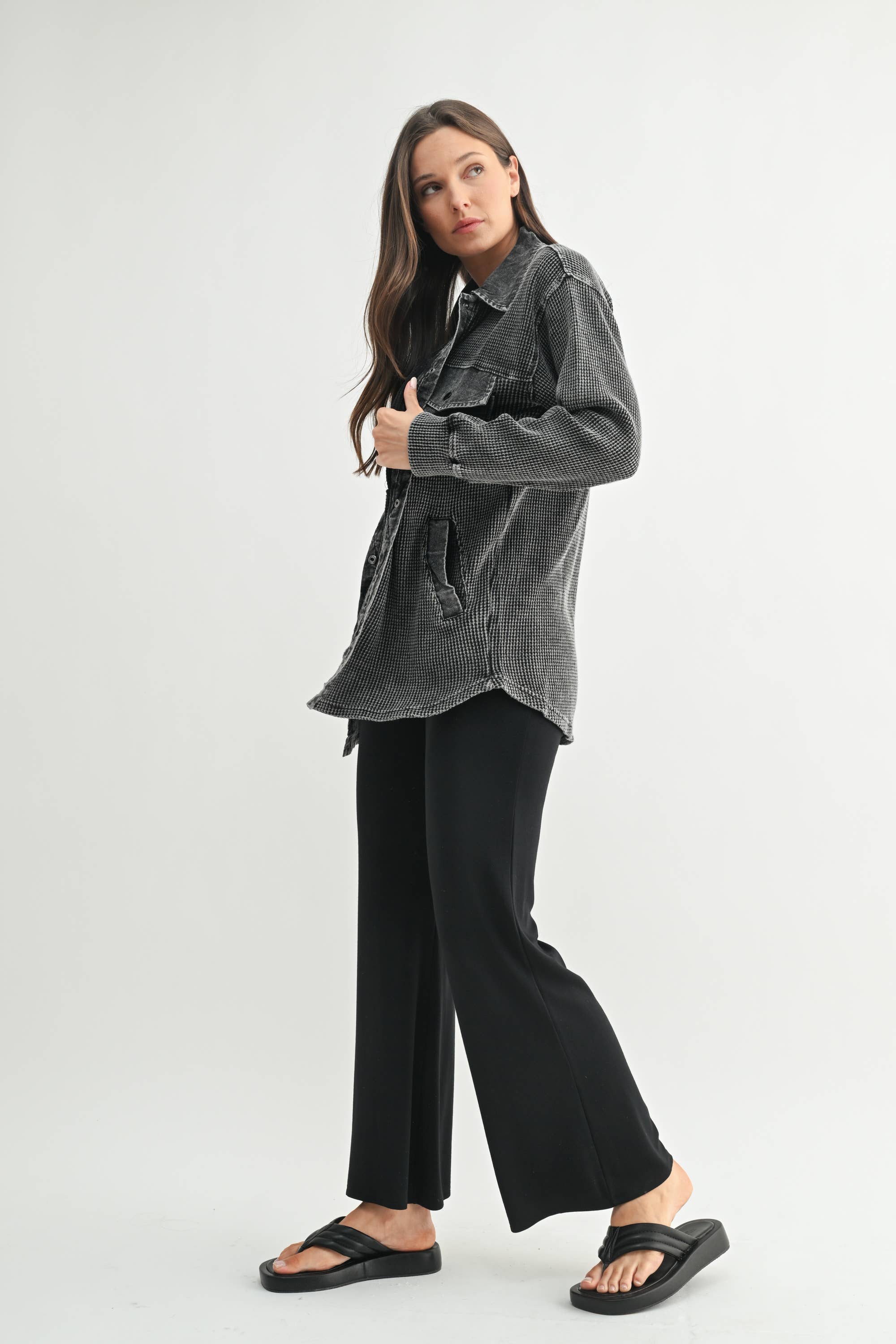 Black Willow Waffle Jacket