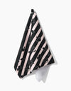 Striped Black Cats Tea Towel