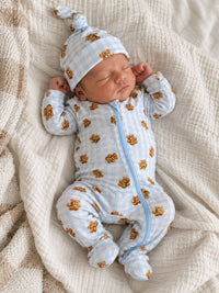 Blue Teddy 2-Way Zip Footie