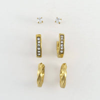 Waterproof Earrings Narelle Pave Hoop Earring Trios