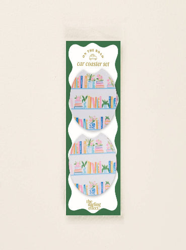 Car Coaster Set–Book Shelfie