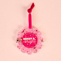 Confetti Pink Picture Frame Ornament