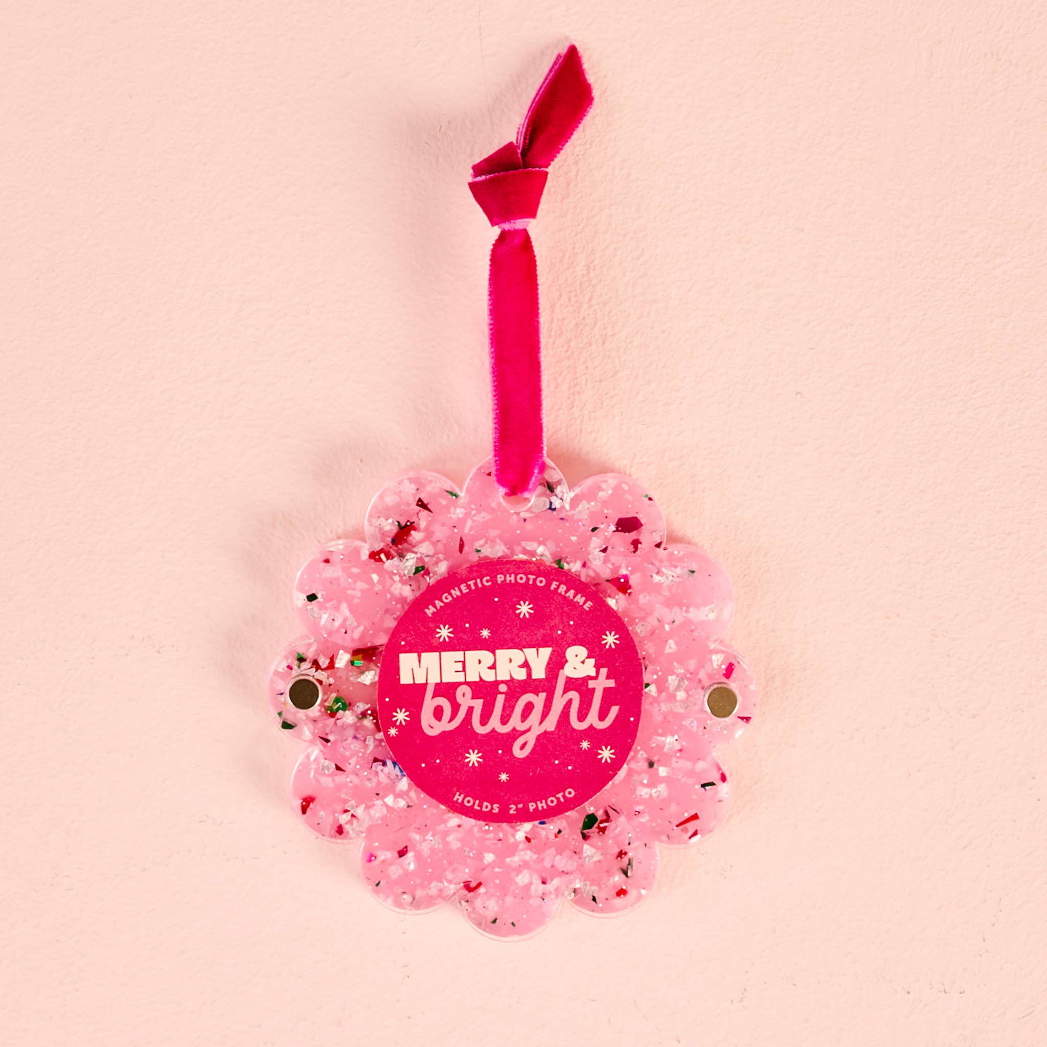 Confetti Pink Picture Frame Ornament