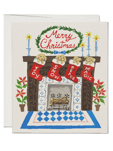 Fireplace Puppies card