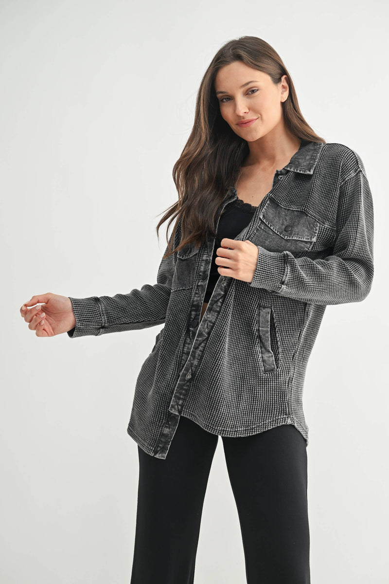 Black Willow Waffle Jacket