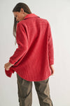 Garnet Red Waffle Jacket