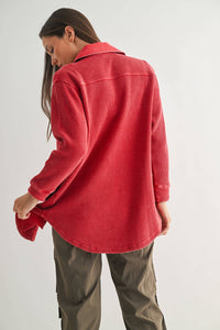 Garnet Red Waffle Jacket