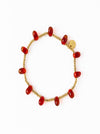 Hope Brass Stretch Red Bracelet