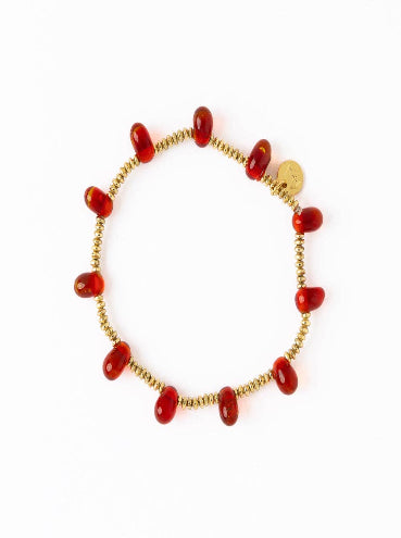 Hope Brass Stretch Red Bracelet