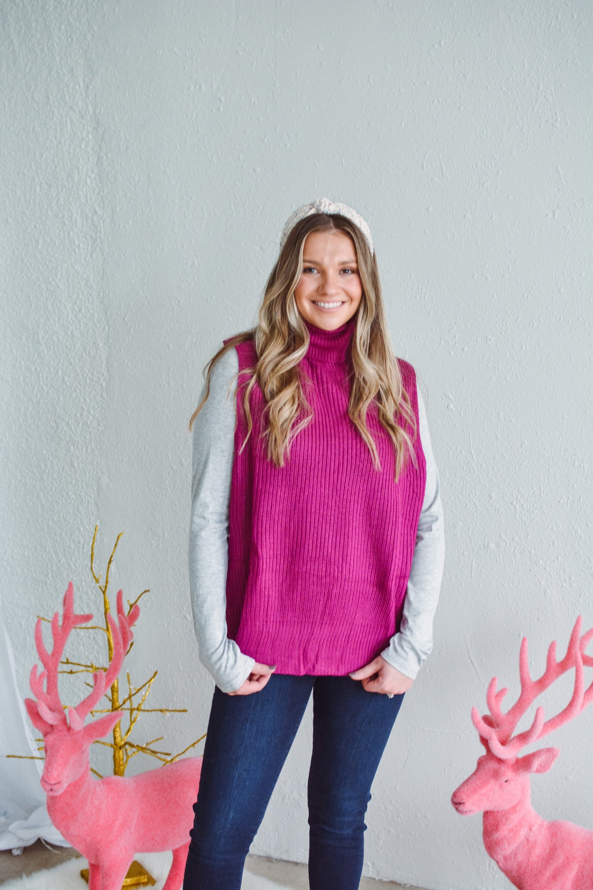 Celine Fuchsia Sweater Vest