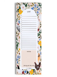 Chickens & Flowers Market List Notepad