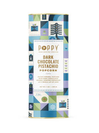 Dark Choc. Pistachio Popcorn - Holiday Cylinder
